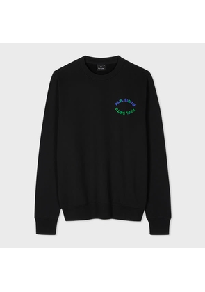 PS Paul Smith Black Cotton 'Happy Oval' Print Sweatshirt
