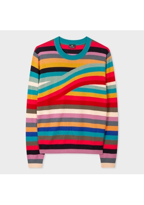 PS Paul Smith Women's 'Swirl' Stripe Merino Wool Sweater Multicolour