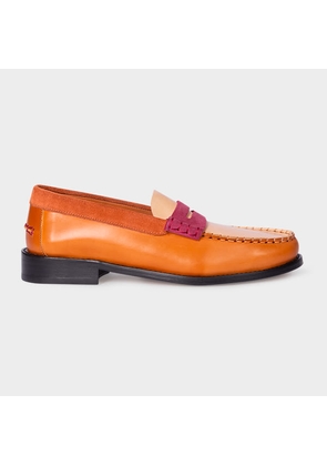 Paul Smith Women's Tan Colour-Block Leather 'Laida' Loafers Brown