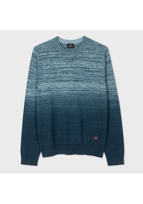PS Paul Smith Blue Dip-Dye Melange Cotton Sweater
