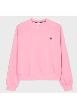 PS Paul Smith Women's Pink Zebra Logo Cotton Sweatshirt