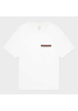 Paul Smith White 'Signature Stripe' Pocket T-Shirt
