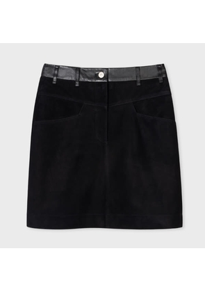 PS Paul Smith Women's Black Suede Contrasting Short Skirt