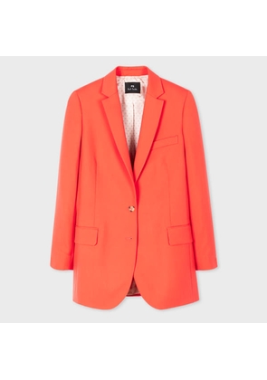 PS Paul Smith Women's Orange Hopsack Wool Blazer