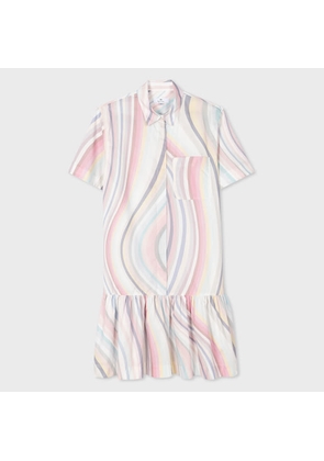 PS Paul Smith Women's Faded 'Swirl' Shirt Dress Multicolour