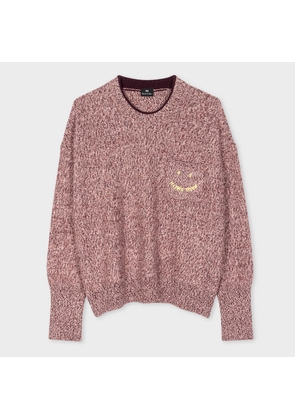 PS Paul Smith Women's Pink Fleck 'Happy' Sweater