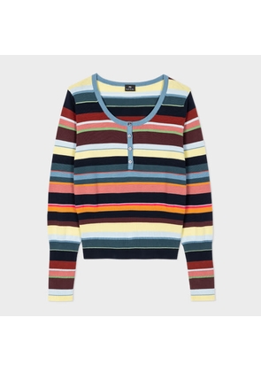PS Paul Smith Women's Multi Stripe Knitted Top Multicolour
