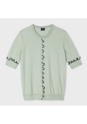 PS Paul Smith Women's Mint Green Organic Cotton Knitted Top