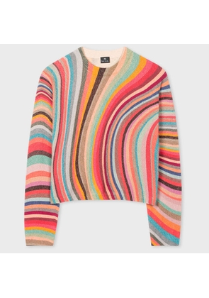 PS Paul Smith Women's 'Swirl' Boucle Crew Neck Sweater Multicolour