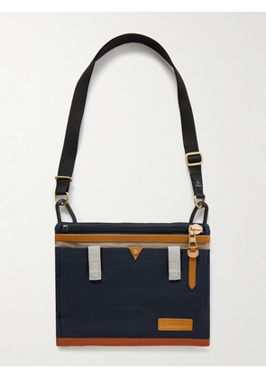 Master-Piece - Link Leather-Trimmed Colour-Block Twill Messenger Bag - Men - Blue
