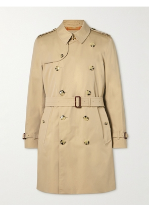 Burberry - Kensington Belted Double-Breasted Cotton-Gabardine Trench Coat - Men - Neutrals - IT 46