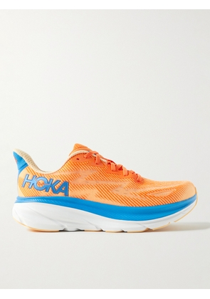Hoka One One - Clifton 9 Rubber-Trimmed Mesh Running Sneakers - Men - Orange - US 8.5