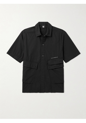 C.P. Company - Logo-Embroidered Cotton-Poplin Shirt - Men - Black - XS