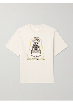 Nicholas Daley - Logo-Print Cotton-Jersey T-Shirt - Men - Neutrals - S