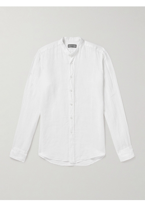 Canali - Grandad-Collar Linen-Gauze Shirt - Men - White - S