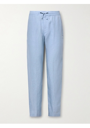 Canali - Slim-Fit Linen Drawstring Trousers - Men - Blue - IT 46