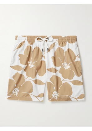 Canali - Straight-Leg Mid-Length Floral-Print Swim Shorts - Men - Brown - S