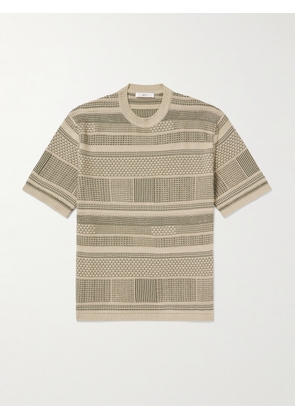 Mr P. - Intarsia Cotton T-Shirt - Men - Green - XS