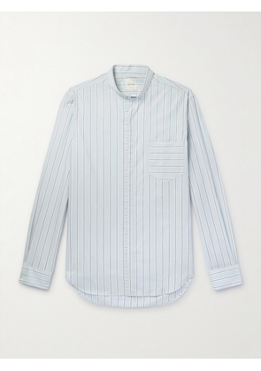Paul Smith - Grandad-Collar Striped Cotton-Poplin Shirt - Men - Blue - S