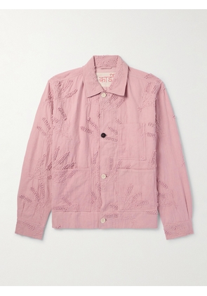 Kardo - Embellished Cotton and Linen-Blend Jacket - Men - Pink - S