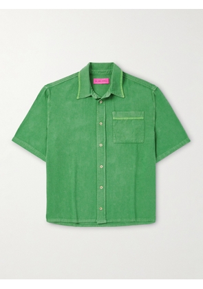 The Elder Statesman - Jupiter Cotton and Silk-Blend Twill Shirt - Men - Green - S