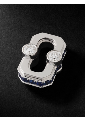 Greg Yuna - Varsity Umlaut White Gold, Sapphire and Diamond Pendant - Men - Silver