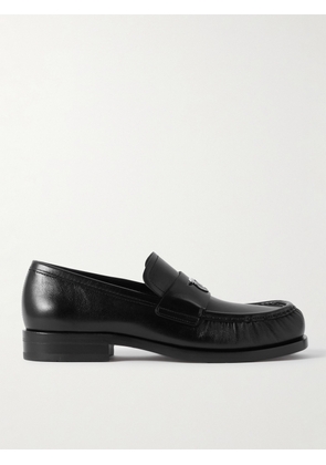 FERRAGAMO - Delmo Embellished Leather Penny Loafers - Men - Black - EU 40