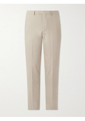 Paul Smith - Slim-Fit Stretch-Cotton Seersucker Suit Trousers - Men - Neutrals - UK/US 32