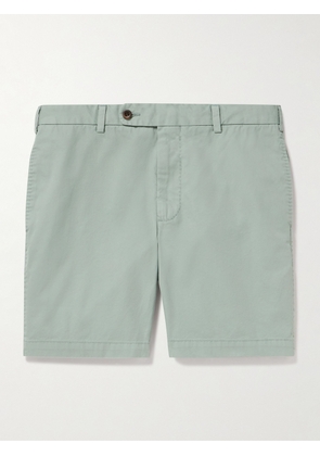 Sid Mashburn - Straight-Leg Garment-Dyed Cotton-Twill Shorts - Men - Green - UK/US 30