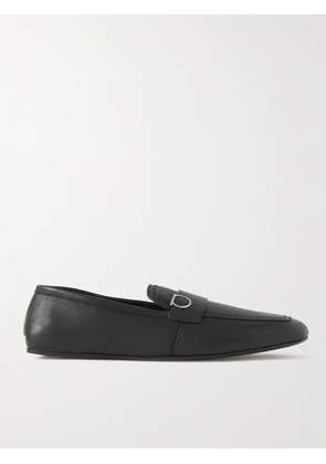 FERRAGAMO - Debros Embellished Leather Loafers - Men - Black - EU 40