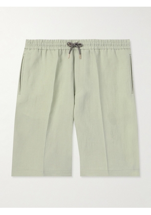 Paul Smith - Straight-Leg Linen Drawstring Shorts - Men - Green - S