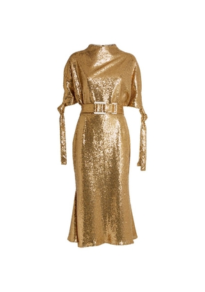 Edeline Lee Sequin-Embellished Pedernal Midi Dress