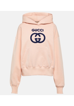 Gucci GG embroidered cotton jersey hoodie
