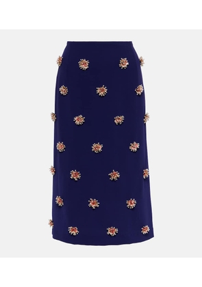 Dries Van Noten Salbylong embroidered crêpe maxi skirt