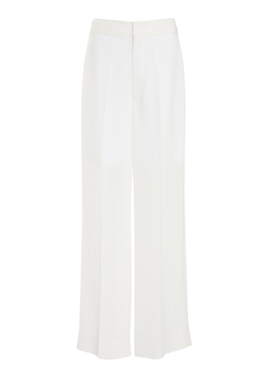 Victoria Beckham - Wool-Blend Wide-Leg Pants - White - UK 8 - Moda Operandi
