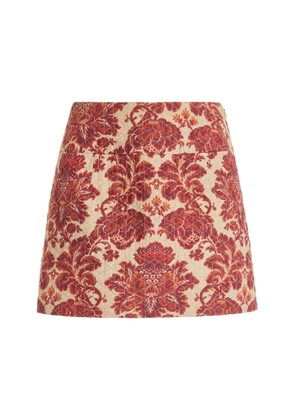 Posse - Joslin Printed Cotton-Blend Mini Skirt - Red - XS - Moda Operandi