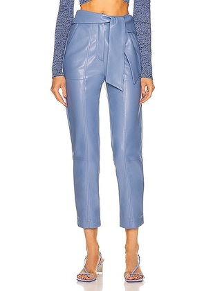 SIMKHAI Tessa Vegan Leather Tie Waist Pant in Thistle - Blue. Size 8 (also in ).