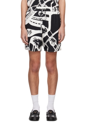 Rhude Black & White Strada Shorts