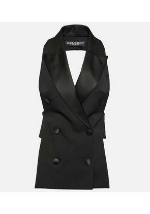 Dolce&Gabbana Double-breasted wool and silk-blend vest