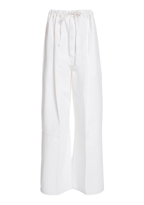 Victoria Beckham - Drawstring Cotton Pants - White - UK 16 - Moda Operandi