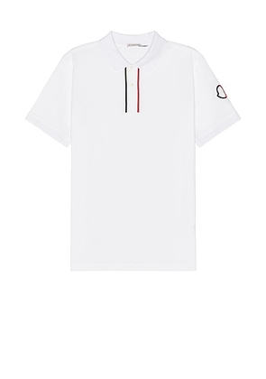 Moncler Ss Polo in White - White. Size S (also in M, XL).