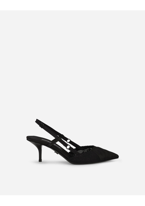 Dolce & Gabbana Corset-style Satin Slingbacks - Woman Pumps And Slingback Black 37.5