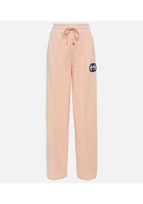 Gucci GG embroidered cotton jersey sweatpants