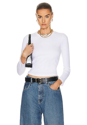 LESET Kelly Slim Fit Long Sleeve Top in White - White. Size L (also in M, S, XL, XS).