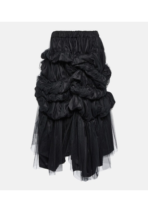 Noir Kei Ninomiya x Comme des Garçons satin tulle tiered pleated midi skirt