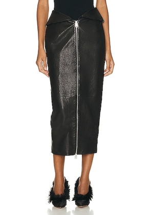 KHAITE Pepita Skirt in Black - Black. Size 0 (also in ).