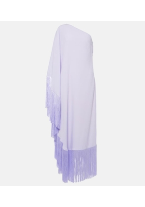 Taller Marmo Spritz fringed crêpe cady gown
