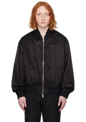 Second/Layer Black Silky Bomber Jacket