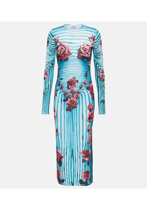 Jean Paul Gaultier Floral jersey midi dress