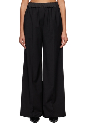 System Black Concealed Drawstring Trousers